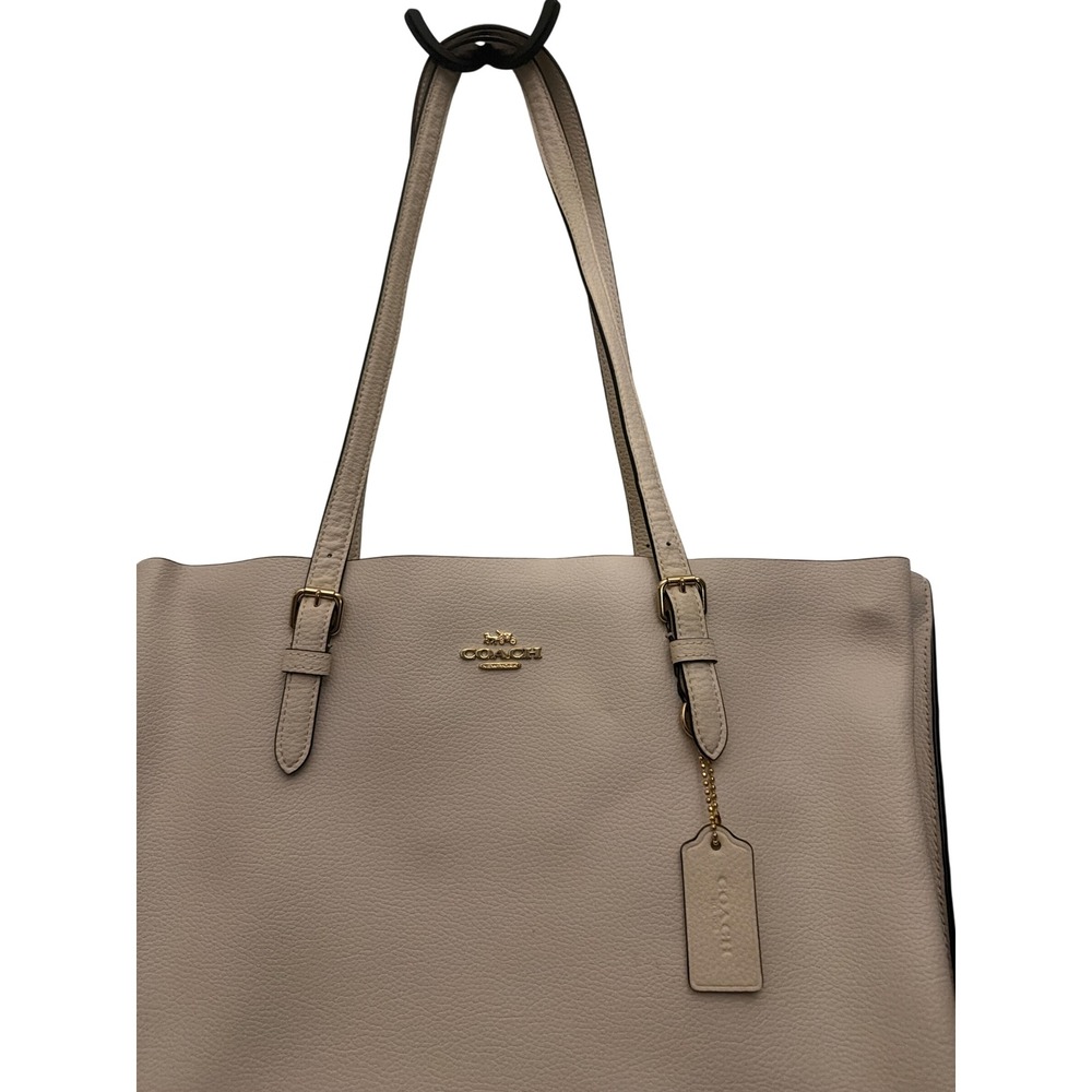 Coach Tote Chalk White Pebbled Leather Shoulder Bag L2273-1671 - Picture 2 of 15